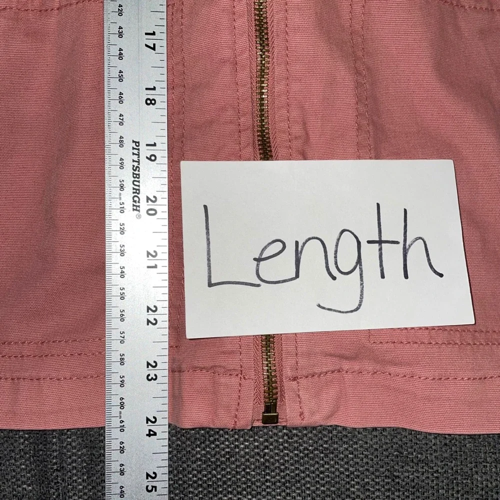 Old Navy Canvas Utility Jacket Pink Mauve Full Zip Drawstring‎ Waist Cinched XS